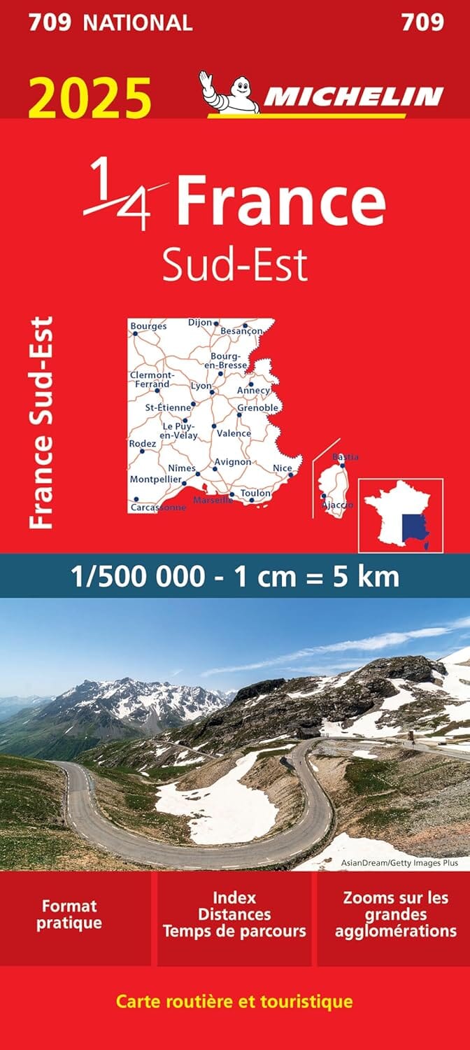 Carte routière n° 709 - 1/4 France - Sud-Est 2025 | Michelin carte routière Michelin