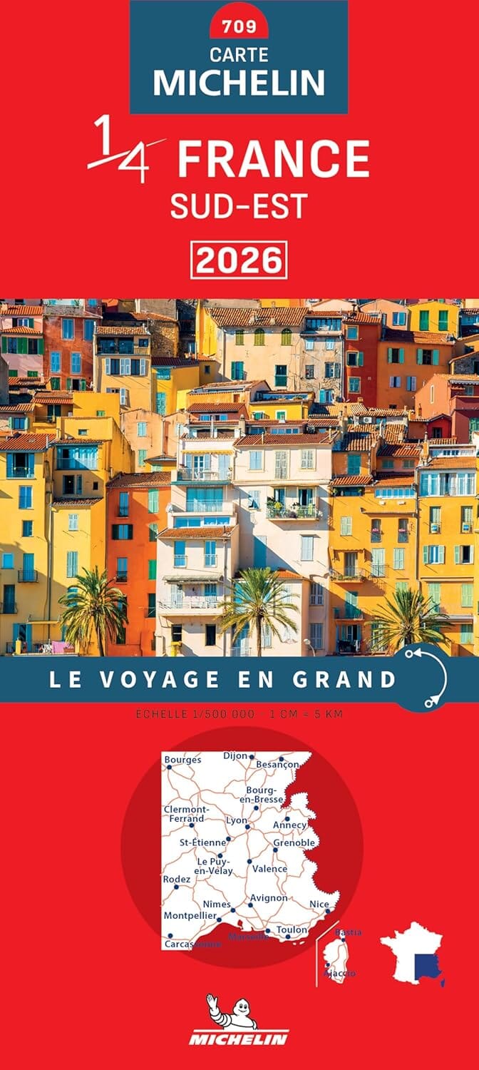 Carte routière n° 709 - 1/4 France - Sud-Est 2026 | Michelin carte de voyage Michelin 