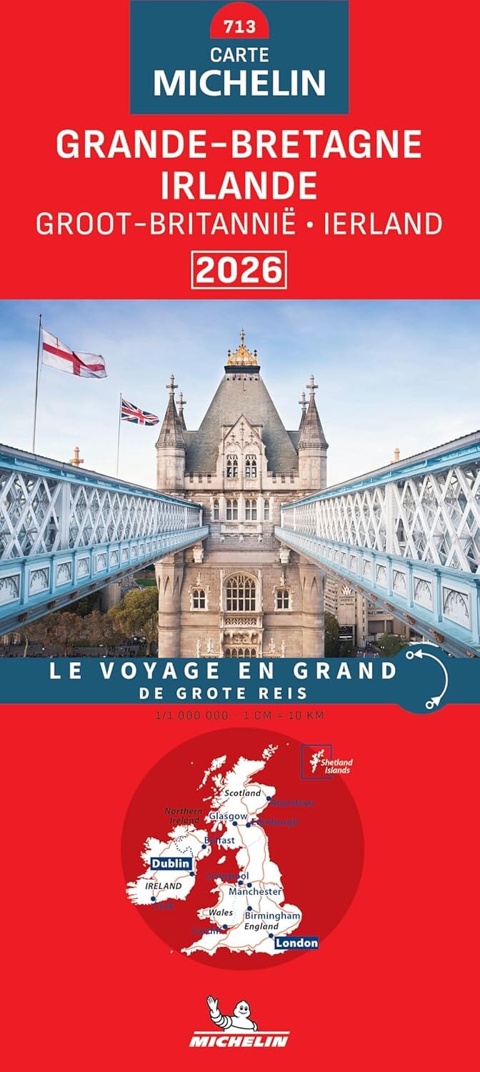 Carte routière n° 713 - Grande-Bretagne & Irlande 2026 | Michelin carte routière Michelin 