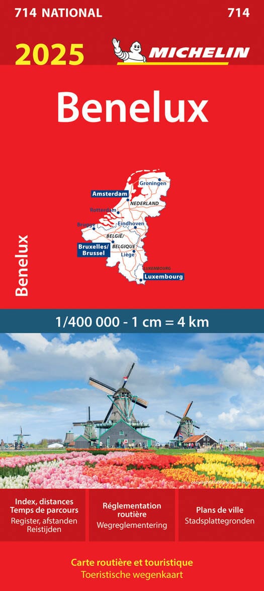 Carte routière n° 714 - Benelux 2025 | Michelin carte routière Michelin