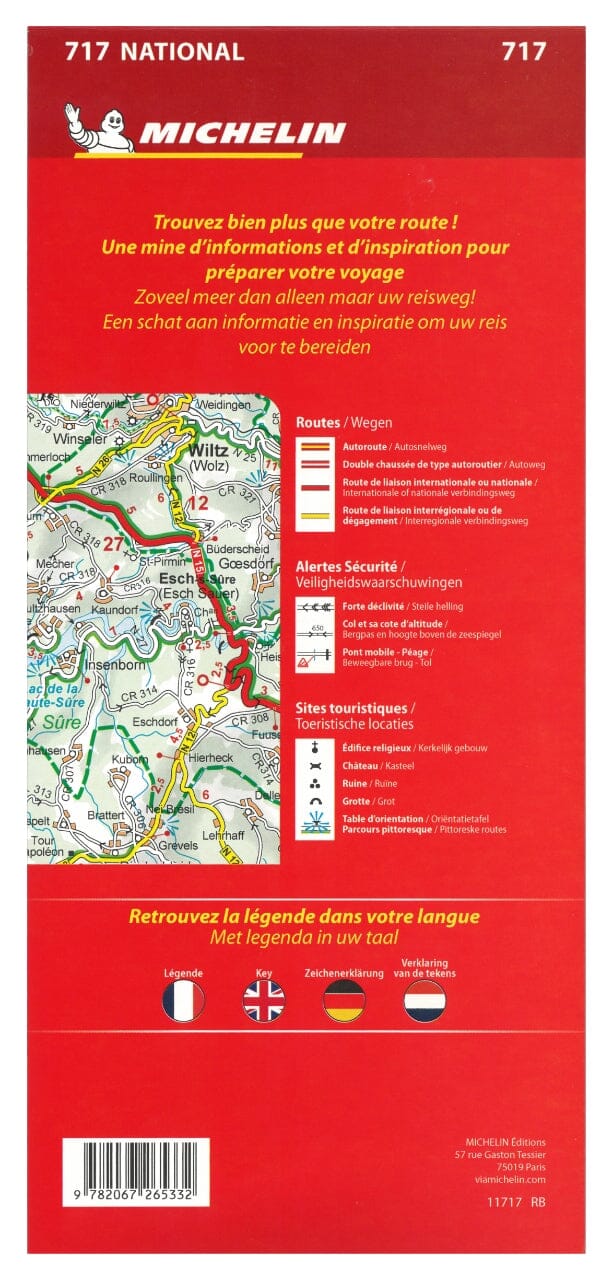 Carte routière n° 717 - Grand Duché de Luxembourg | Michelin carte routière Michelin