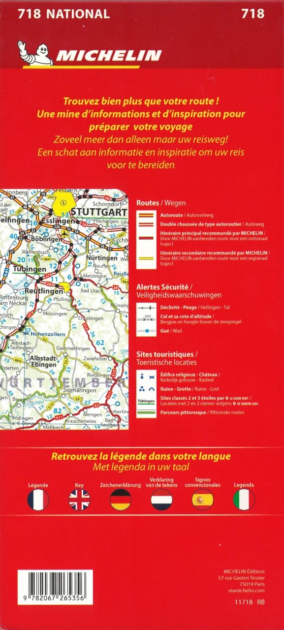 Carte routière n° 718 - Allemagne 2025 | Michelin carte routière Michelin