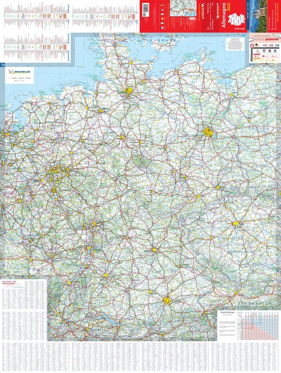 Carte routière n° 718 - Allemagne 2025 | Michelin carte pliée Michelin 