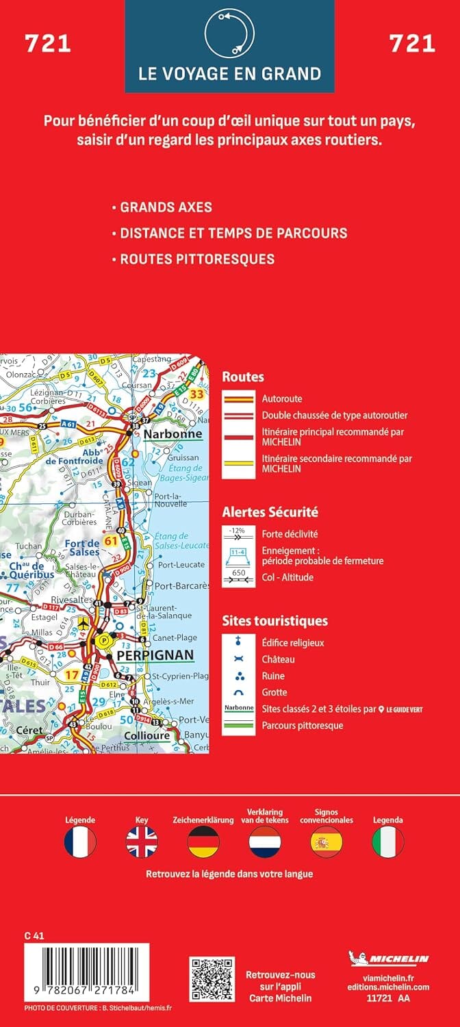Carte routière n° 721 - France 2027 | Michelin carte routière Michelin 