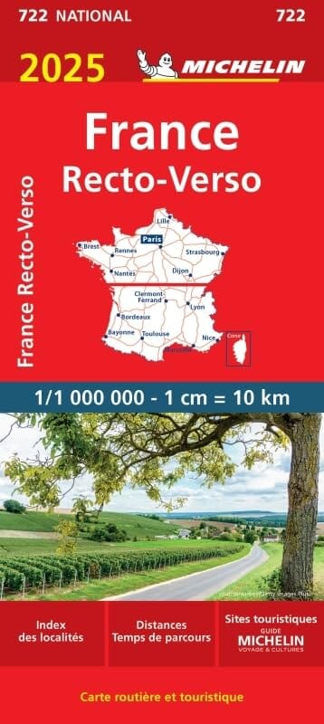 Carte routière n° 722 - France (recto-verso) 2025 | Michelin carte routière Michelin