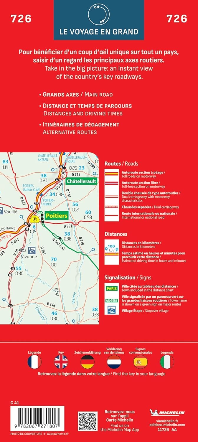 Carte routière n° 726 - France : Grands Itinéraires 2027 | Michelin carte routière Michelin 