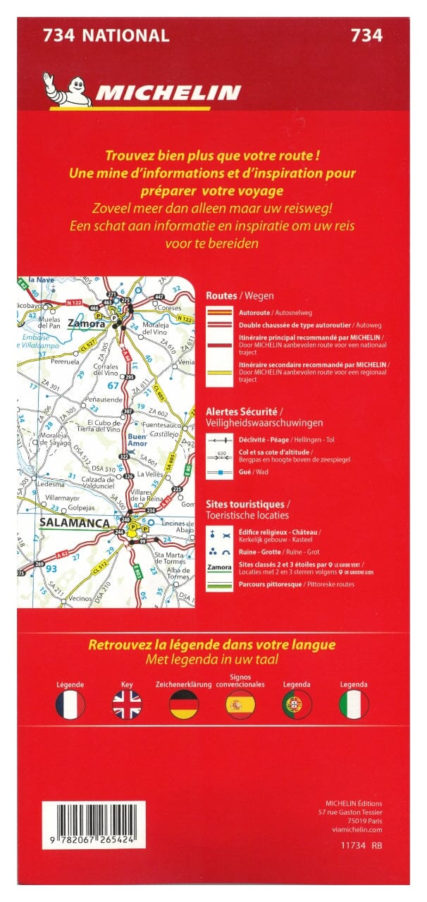 Carte routière n° 734 - Espagne, Portugal 2025 | Michelin carte routière Michelin