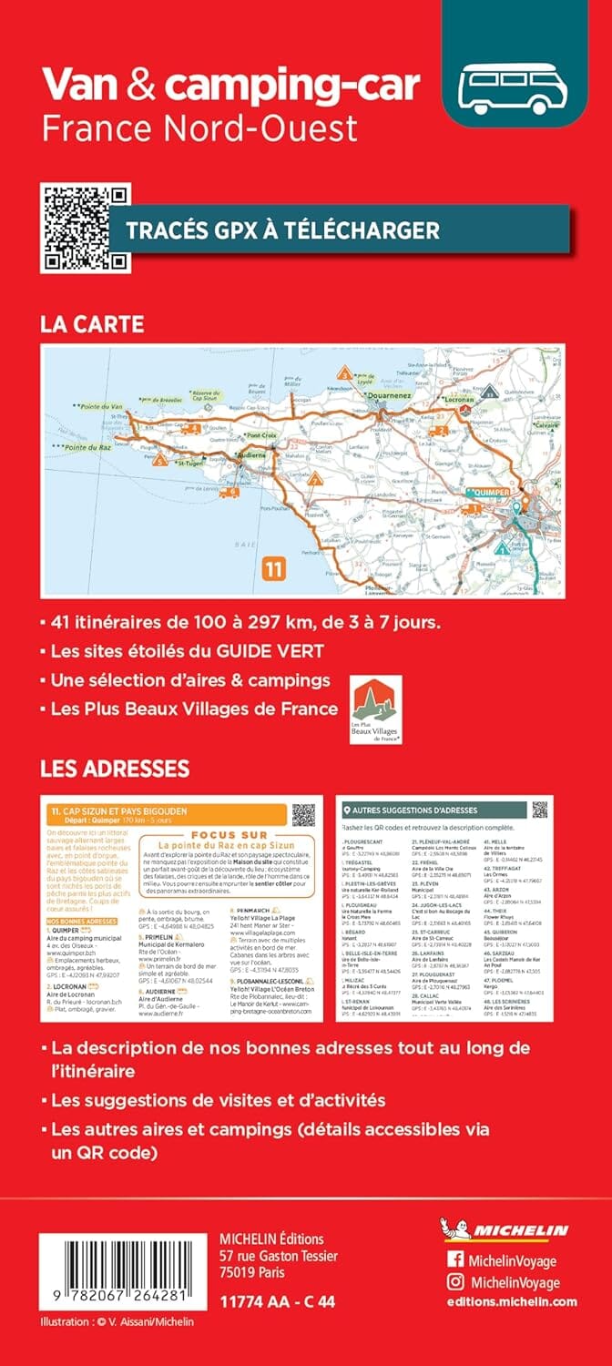 Carte routière n° 774 - Van et camping-car - France Nord-Oest | Michelin carte routière Michelin