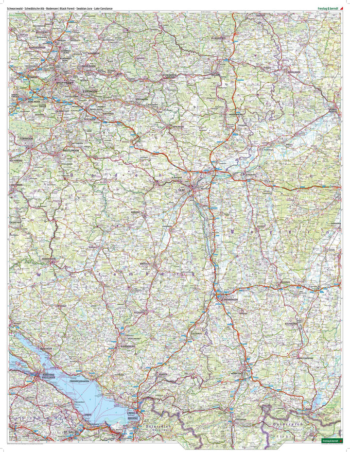 Carte routière n° 9 (Allemagne) - Forêt Noire, Jura souabe, lac de Constance (Allemagne) | Freytag & Berndt - 1/150 000 carte de voyage Freytag & Berndt 