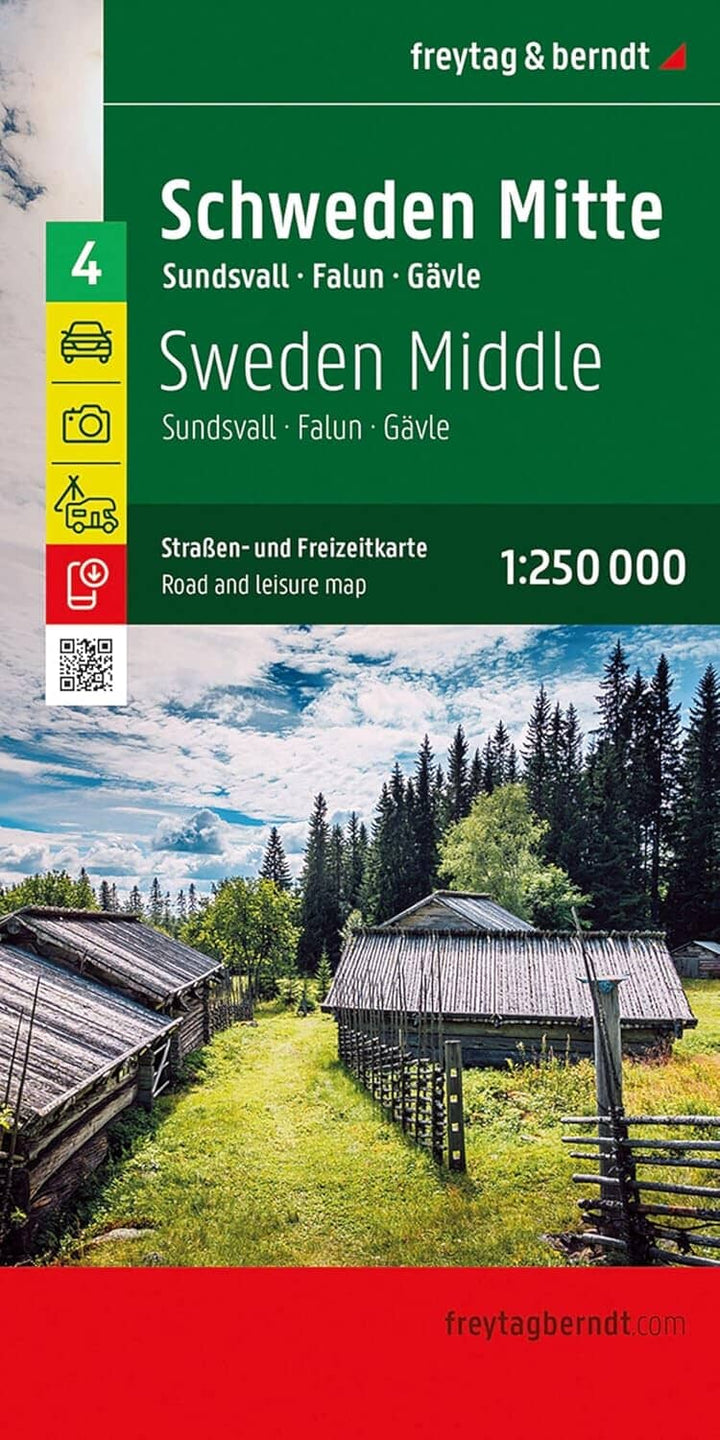 Carte routière n°4 - Suède Centrale (Sundsvall, Falun Gävle) | Freytag & Berndt carte routière Freytag & Berndt 