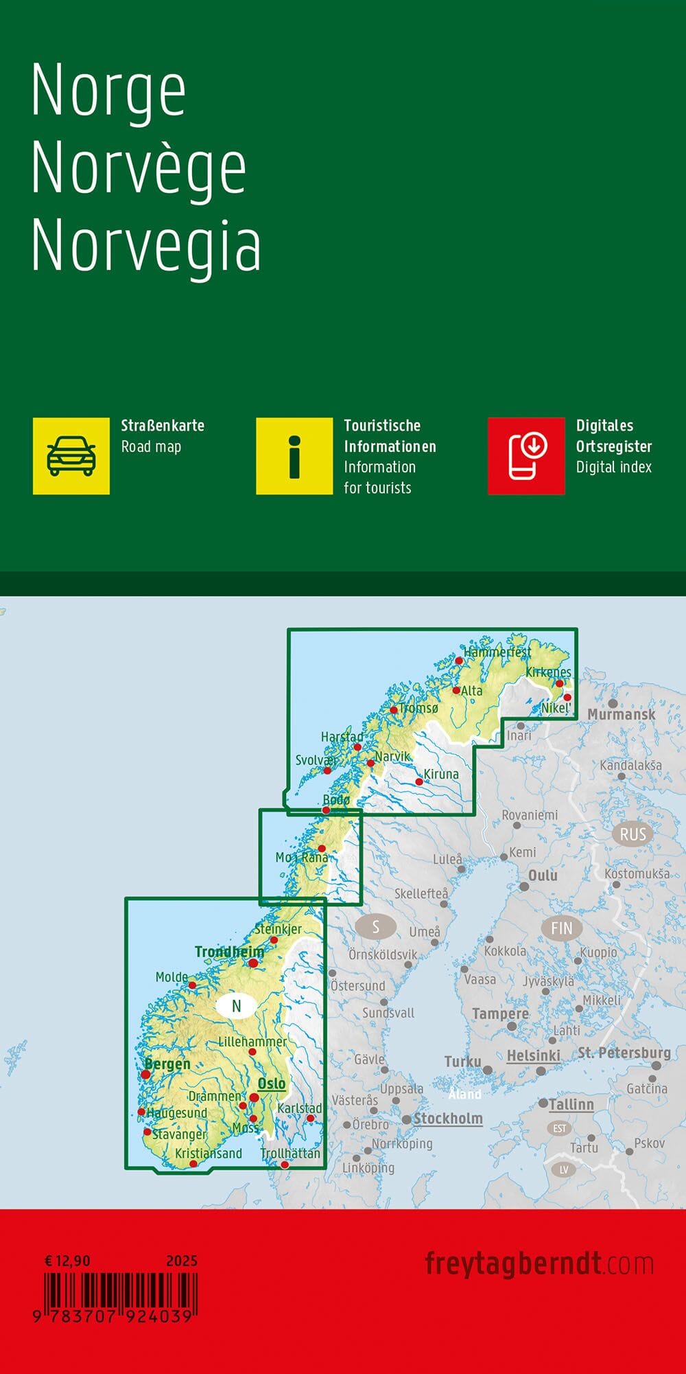 Carte routière - Norvège | Freytag & Berndt carte routière Freytag & Berndt
