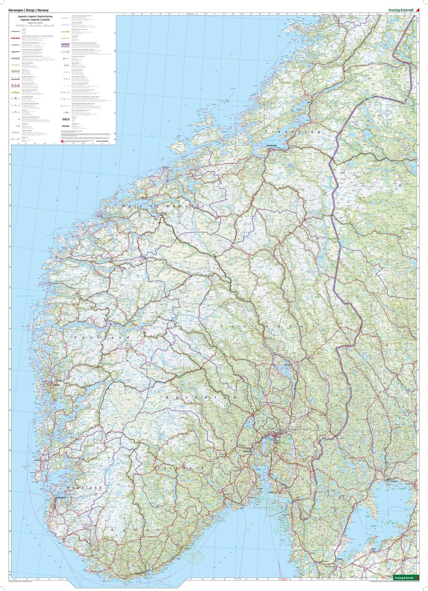 Carte routière - Norvège | Freytag & Berndt carte routière Freytag & Berndt