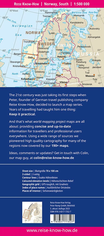 Carte routière - Norvège Sud | Reise Know How carte routière Reise Know-How
