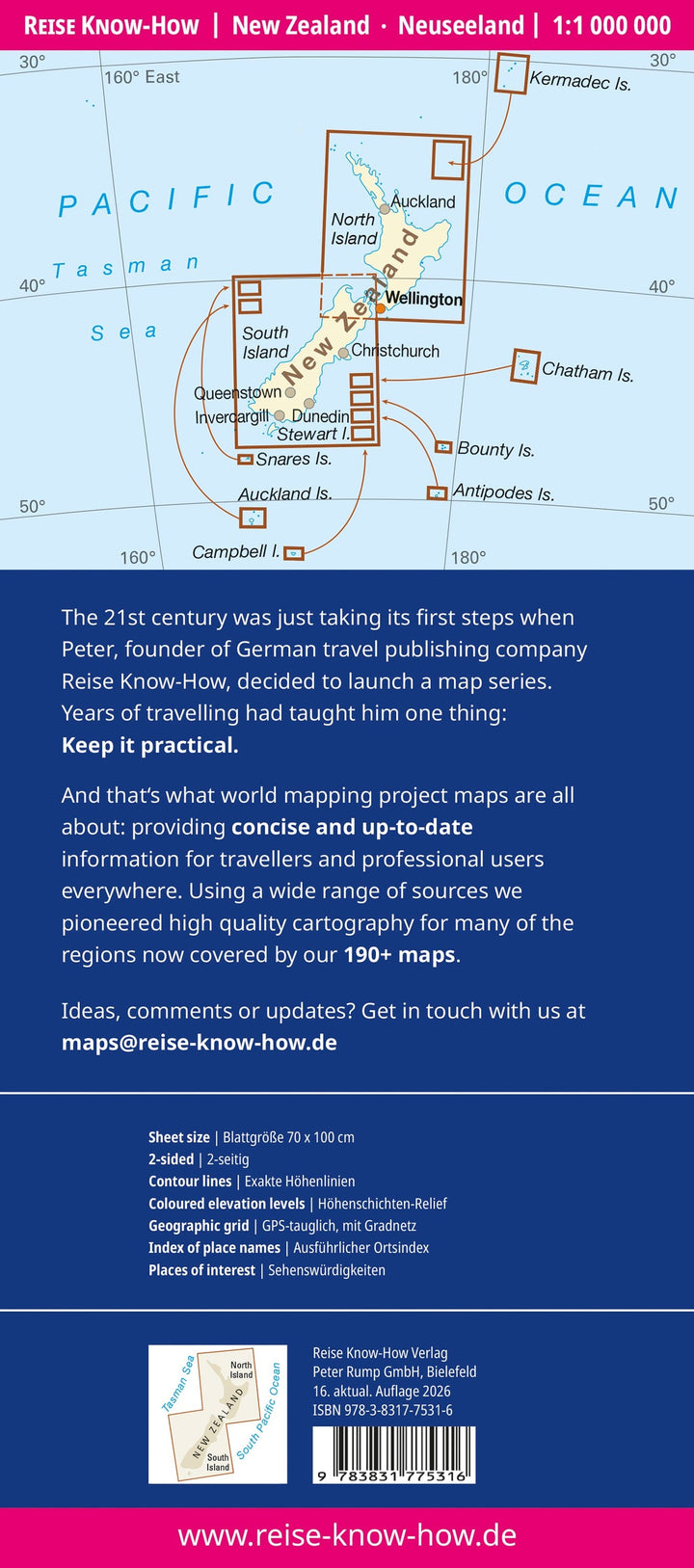 Carte routière - Nouvelle Zélande | Reise Know How carte routière Reise Know-How