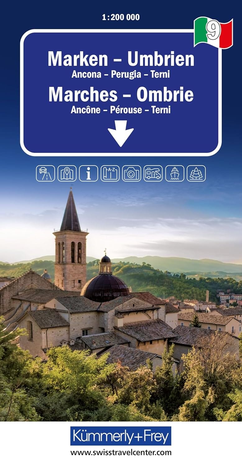 Carte routière - Ombrie, Marches | Kümmerly & Frey carte routière Kümmerly & Frey