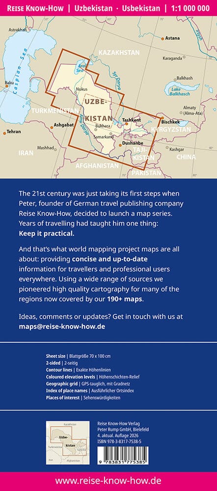 Carte routière - Ouzbékistan | Reise Know How carte routière Reise Know-How 