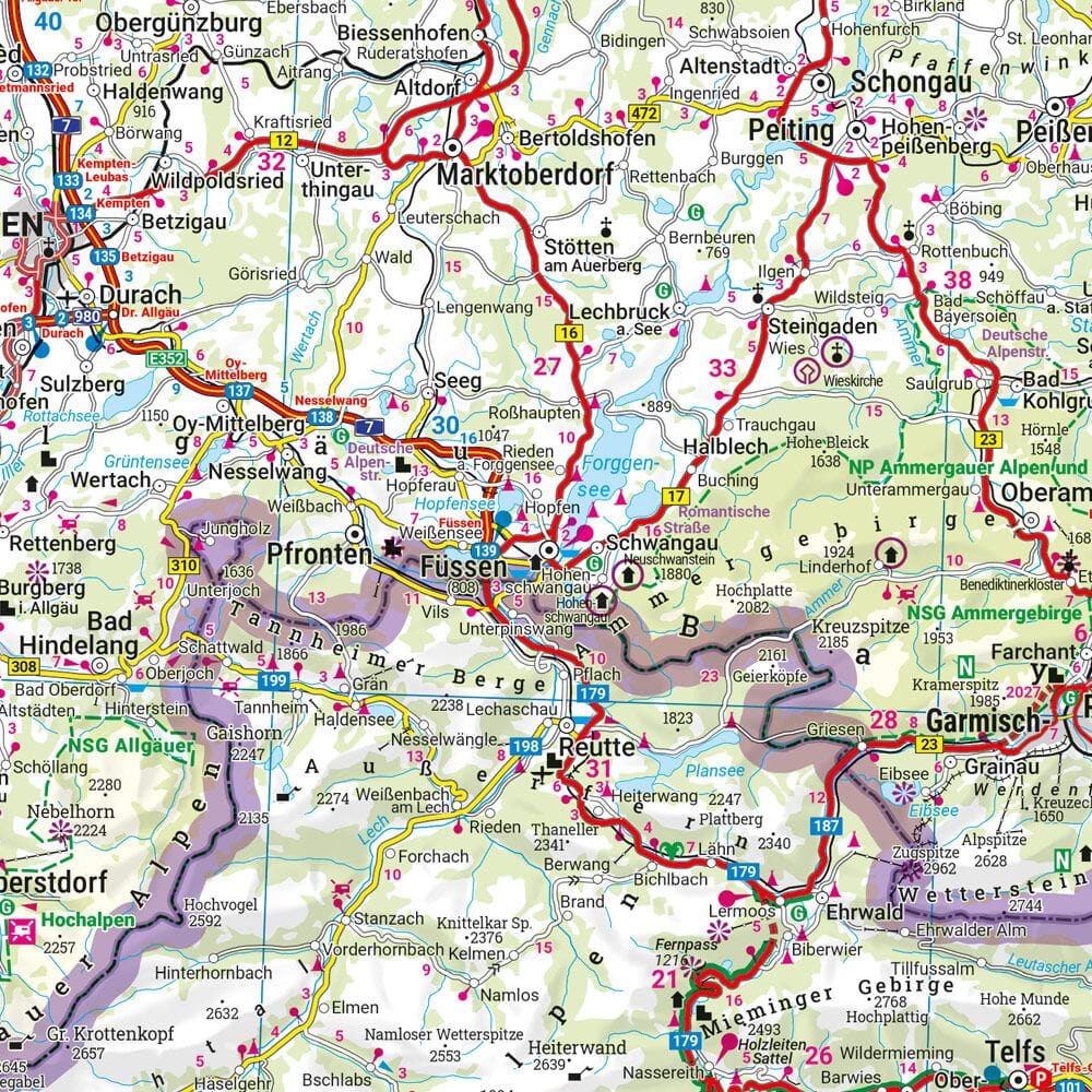 Carte routière - Pays alpins (Autriche, Allemagne, Liechtenstein, Suisse, France, Italie, Slovénie) | Freytag & Berndt carte routière Freytag & Berndt