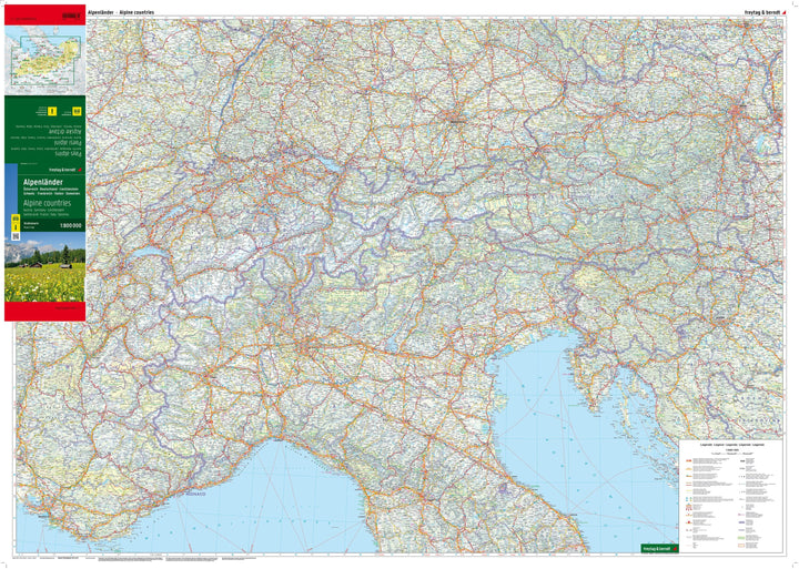 Carte routière - Pays alpins (Autriche, Allemagne, Liechtenstein, Suisse, France, Italie, Slovénie) | Freytag & Berndt carte routière Freytag & Berndt 