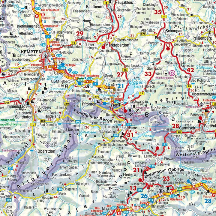 Carte routière - Pays alpins (Autriche, Allemagne, Liechtenstein, Suisse, France, Italie, Slovénie) | Freytag & Berndt carte routière Freytag & Berndt 