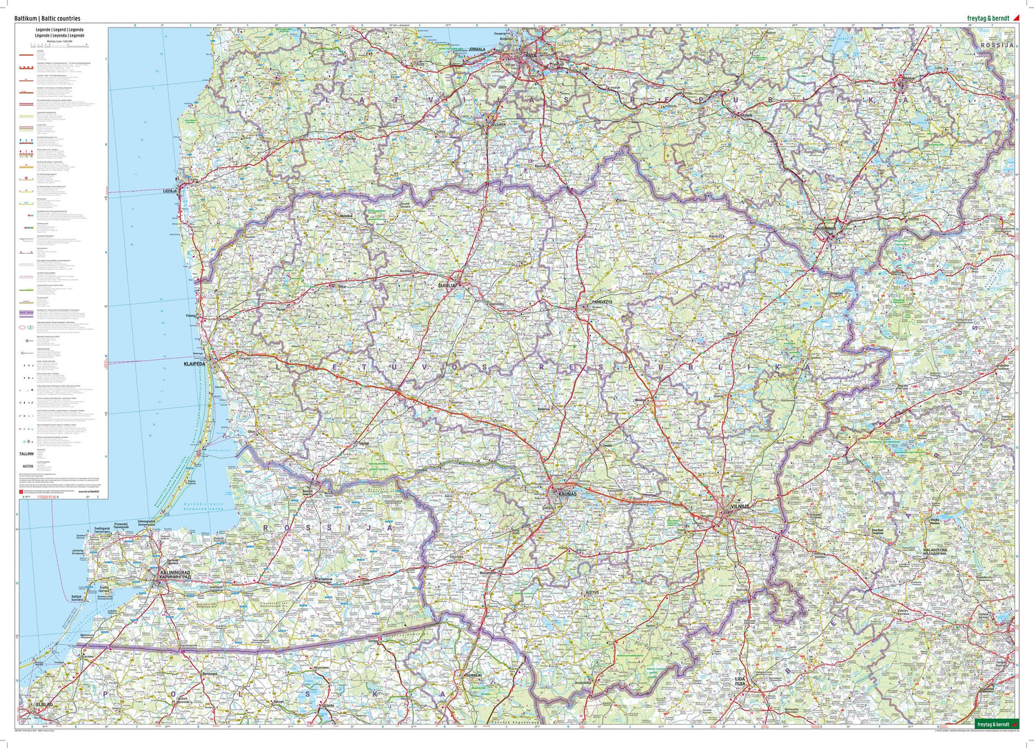 Carte routière - Pays Baltes | Freytag & Berndt carte routière Freytag & Berndt