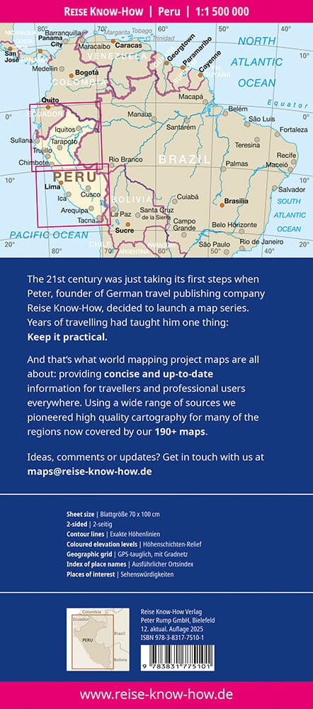 Carte routière - Pérou | Reise Know How carte routière Reise Know-How