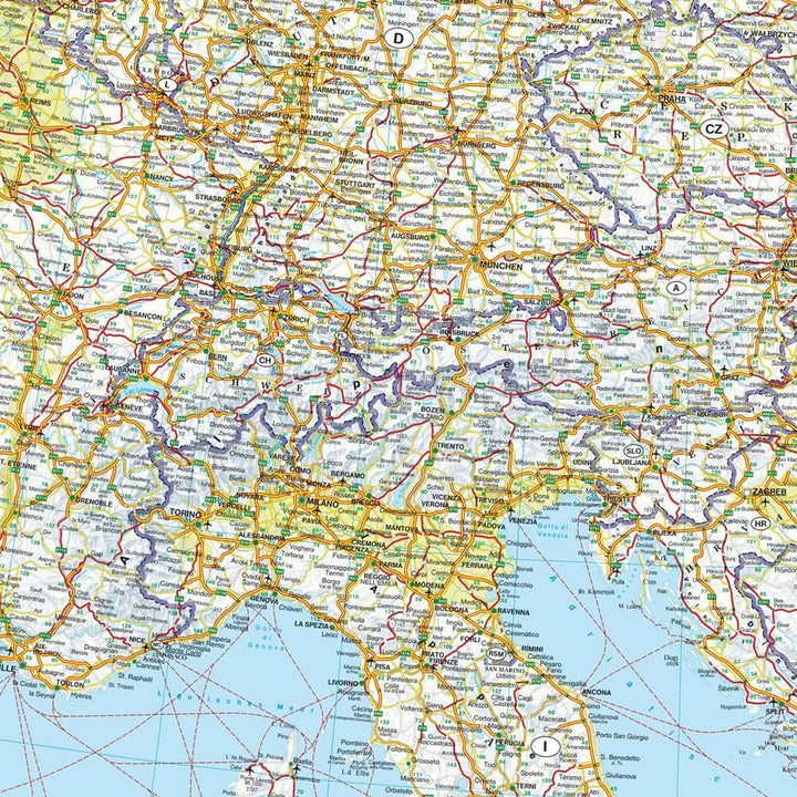 Carte routière physique - Europe | Freytag & Berndt carte routière Freytag & Berndt 
