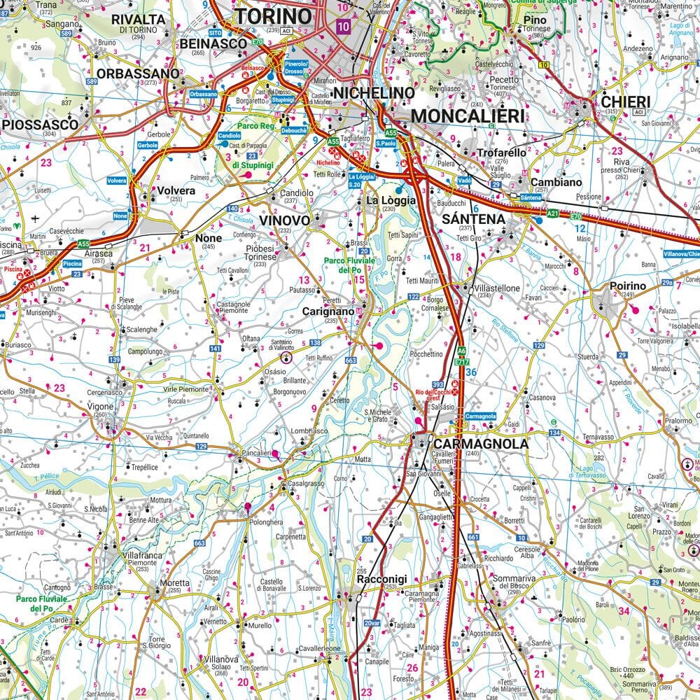 Carte routière - Piémont, région de Turin & Vallée d’Aoste (Italie) | Freytag & Berndt carte routière Freytag & Berndt
