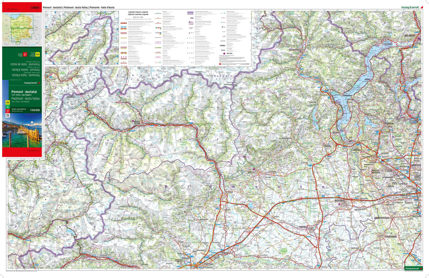 Carte routière - Piémont, région de Turin & Vallée d’Aoste (Italie) | Freytag & Berndt carte routière Freytag & Berndt
