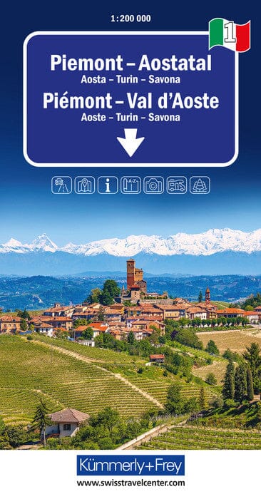 Carte routière - Piémont, Val d'Aoste | Kümmerly & Frey carte pliée Kümmerly & Frey 