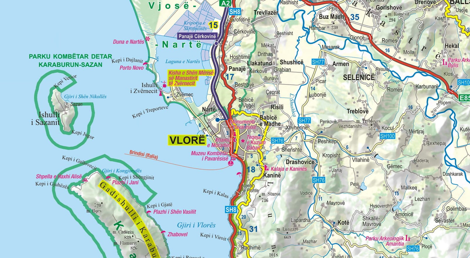 Carte routière plastifiée - Albanie | Express Map carte routière Express Map