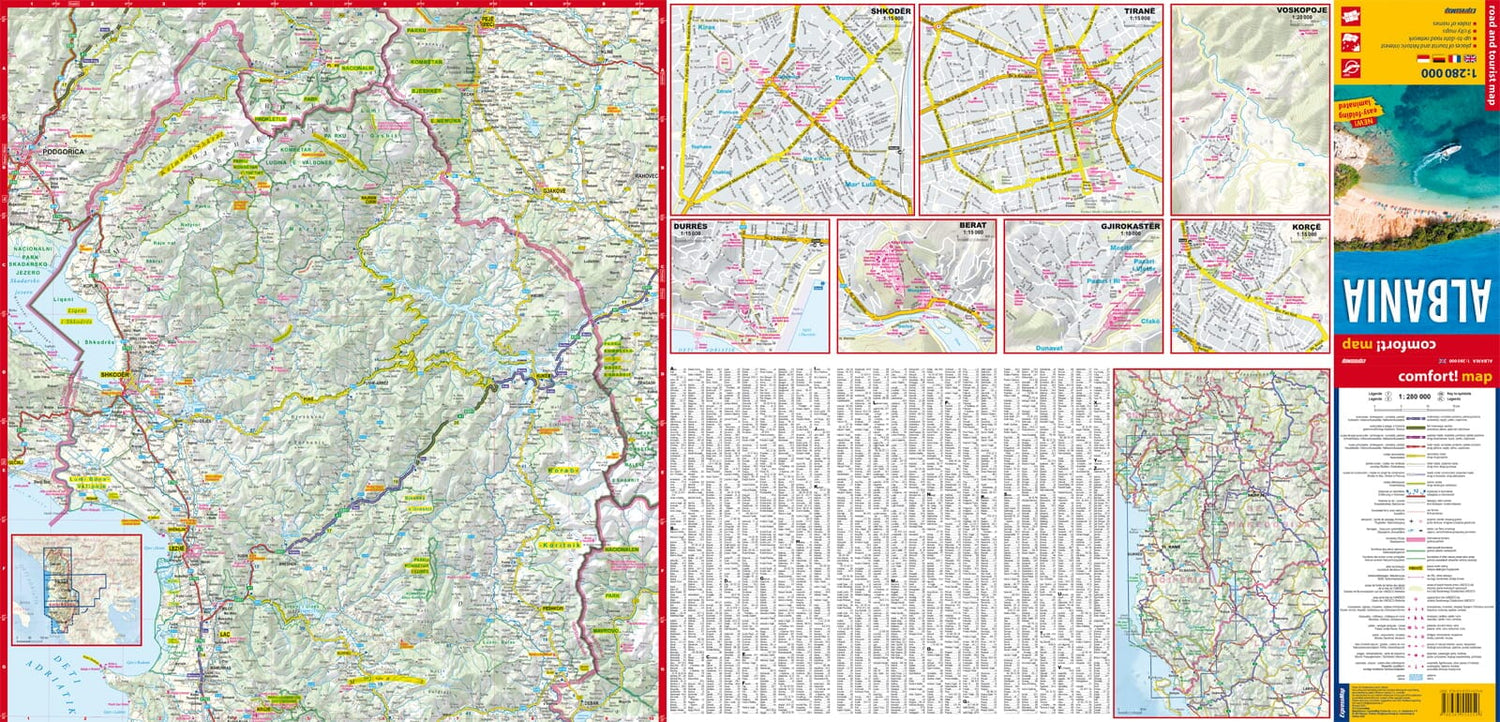 Carte routière plastifiée - Albanie | Express Map carte routière Express Map