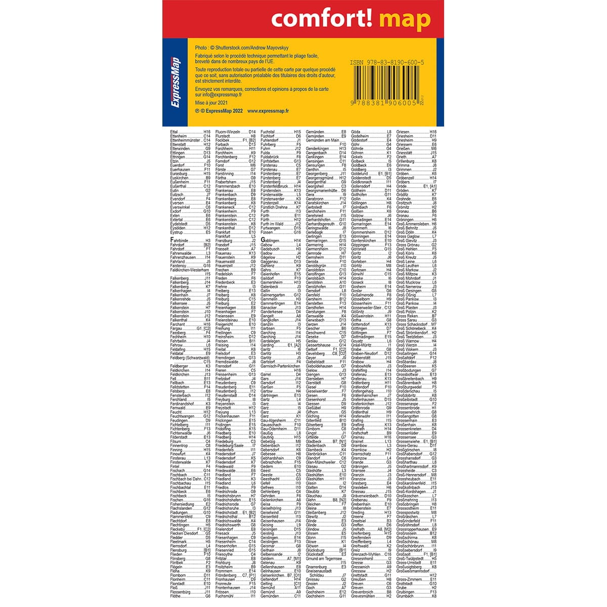 Carte routière plastifiée - Allemagne | Express Map carte routière Express Map