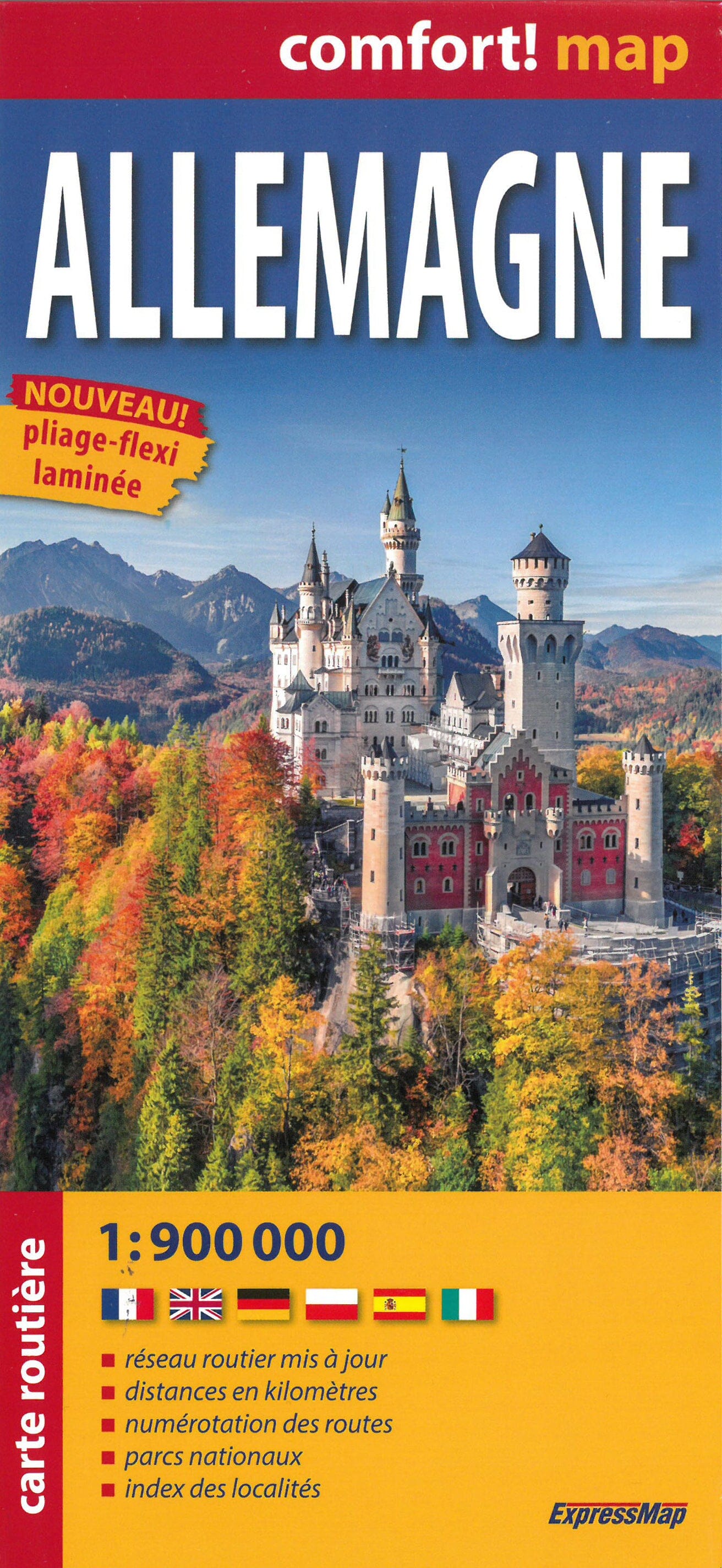 Carte routière plastifiée - Allemagne | Express Map carte routière Express Map