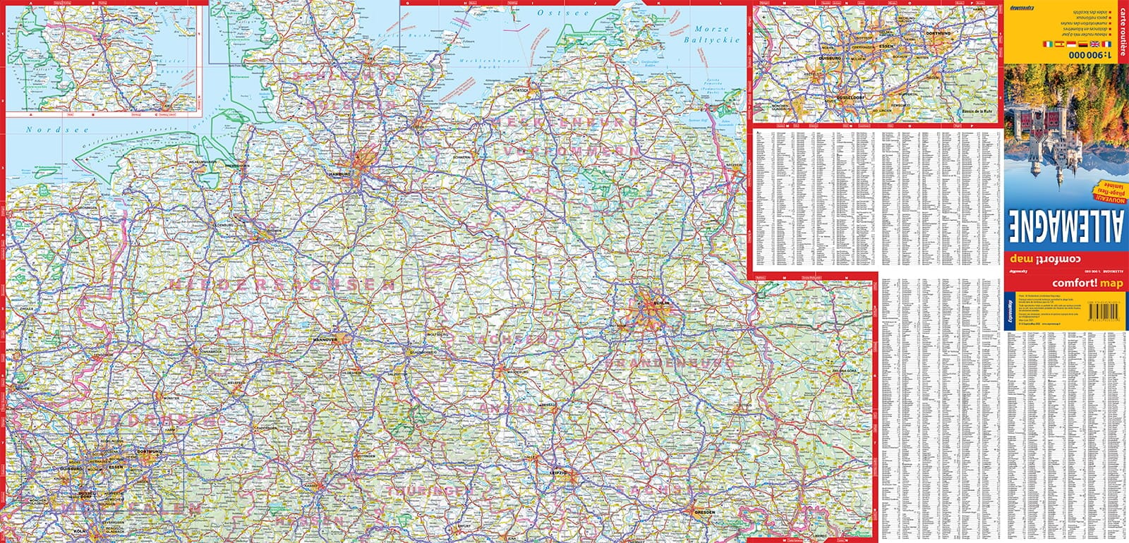 Carte routière plastifiée - Allemagne | Express Map carte routière Express Map