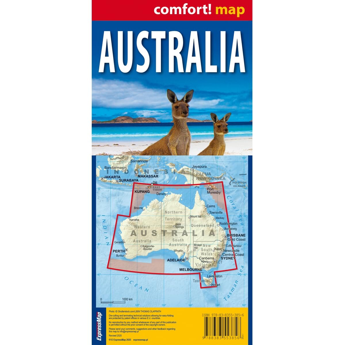 Carte routière plastifiée - Australie | Express Map carte routière Express Map
