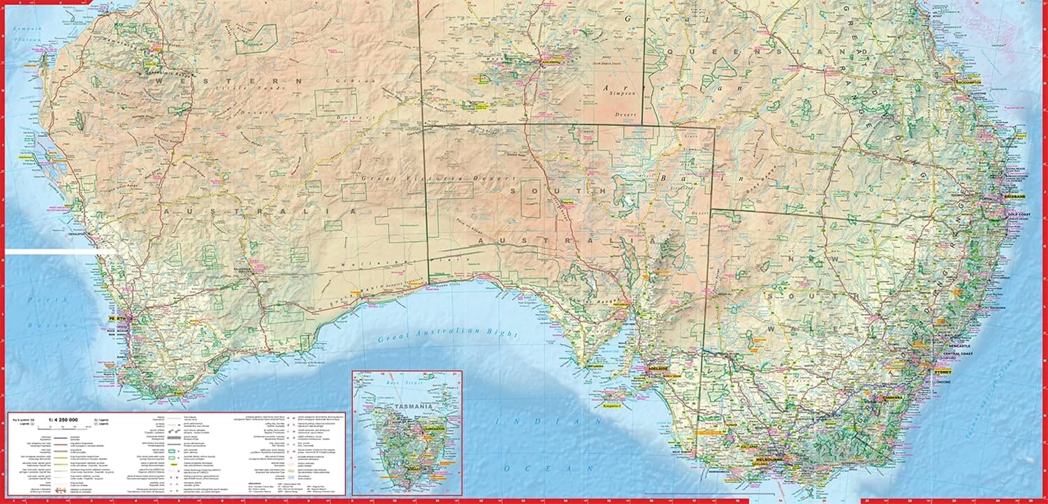 Carte routière plastifiée - Australie | Express Map carte routière Express Map