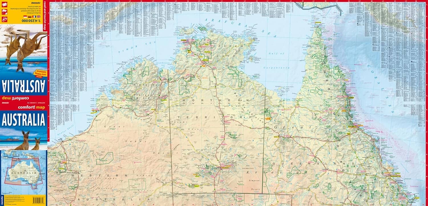 Carte routière plastifiée - Australie | Express Map carte routière Express Map