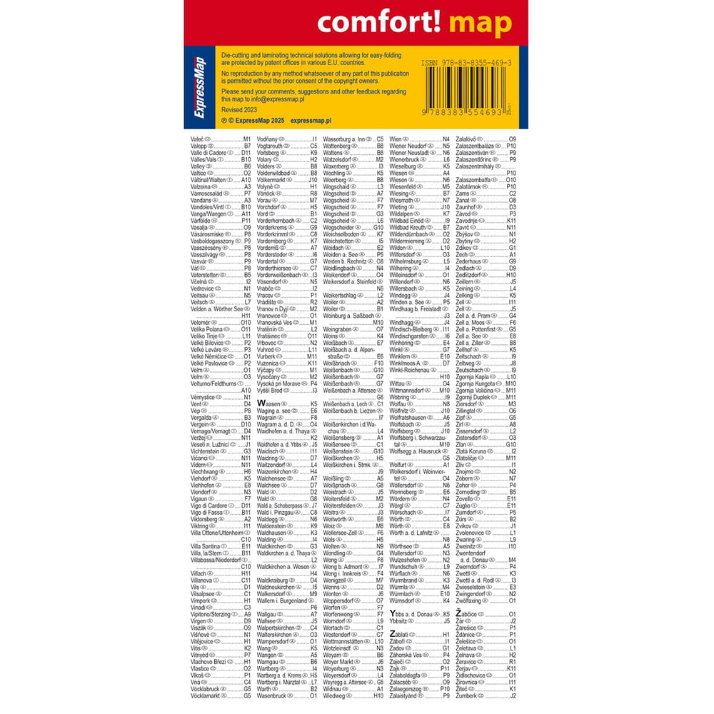 Carte routière plastifiée - Autriche | Express Map carte pliée Express Map 