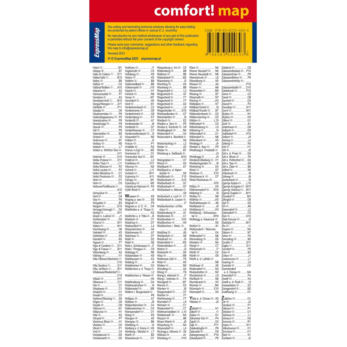 Carte routière plastifiée - Autriche | Express Map carte routière Express Map