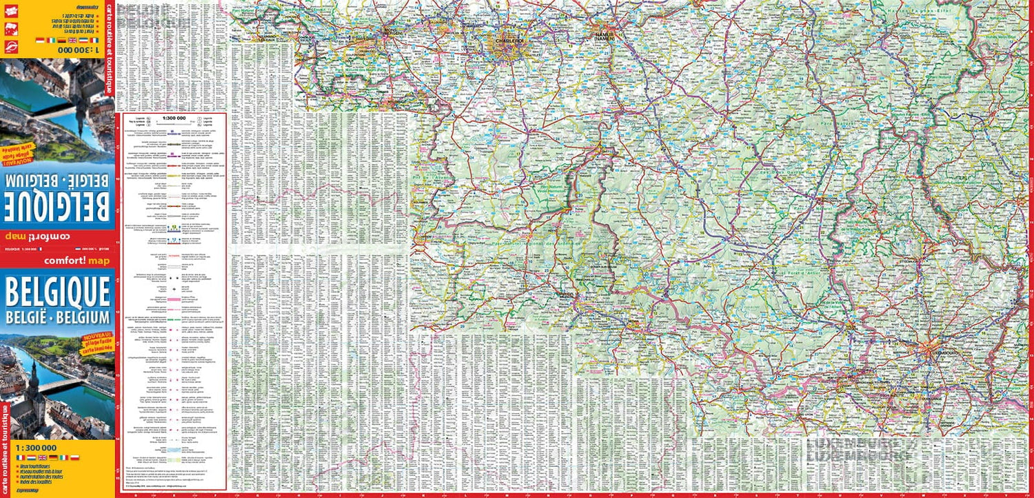 Carte routière plastifiée - Belgique | Express Map carte routière Express Map