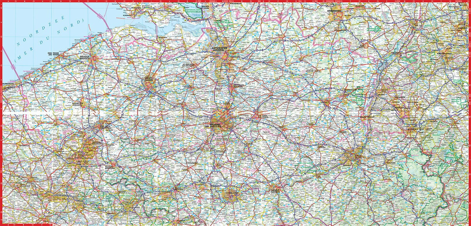 Carte routière plastifiée - Belgique | Express Map carte routière Express Map