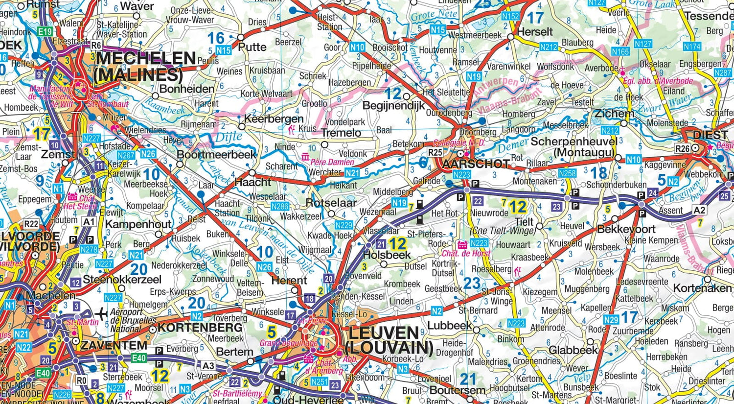 Carte routière plastifiée - Belgique | Express Map carte routière Express Map