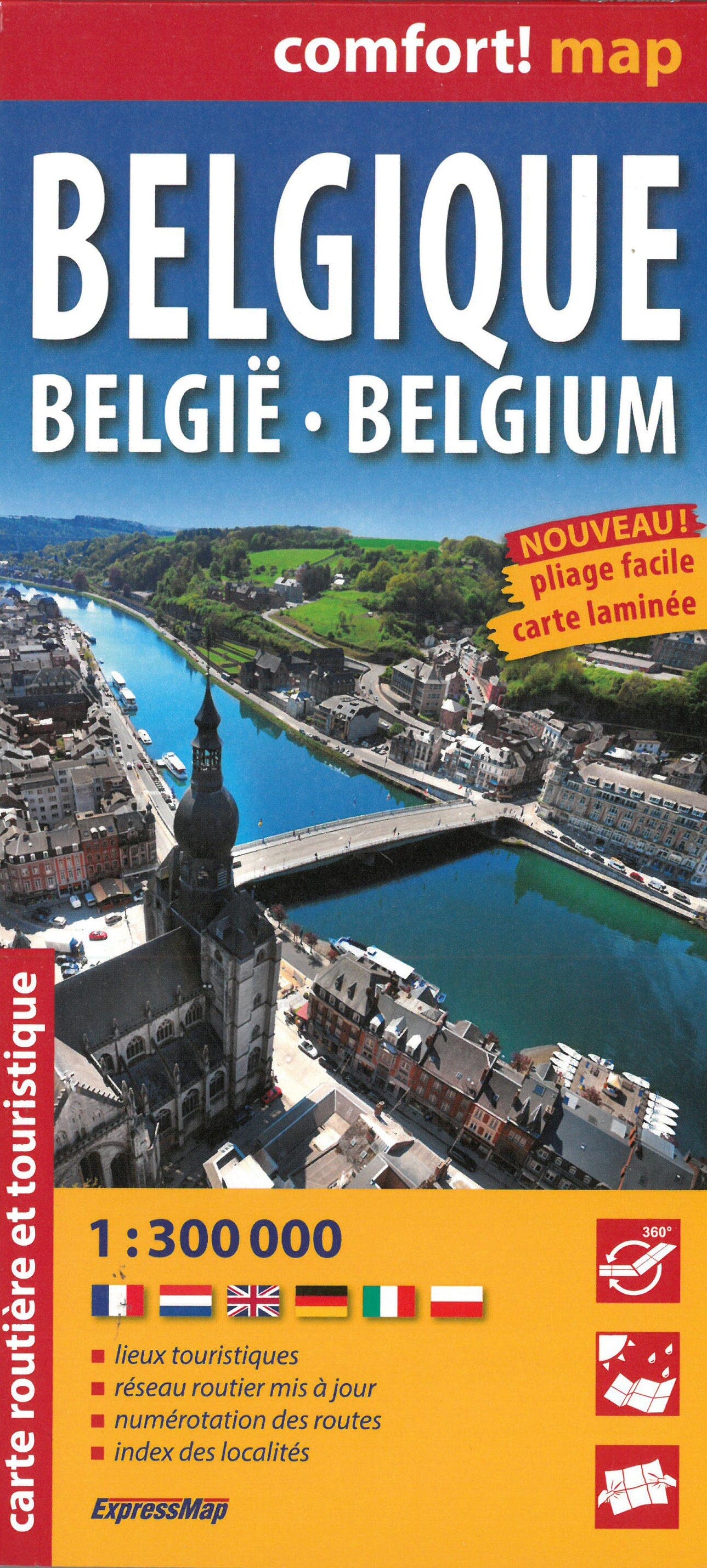 Carte routière plastifiée - Belgique | Express Map carte routière Express Map