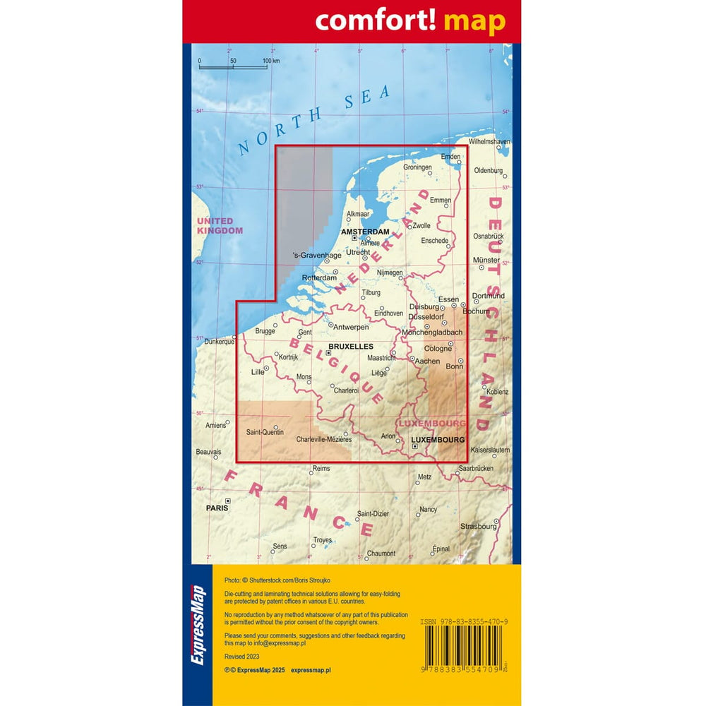 Carte routière plastifiée - Benelux | Express Map carte pliée Express Map 