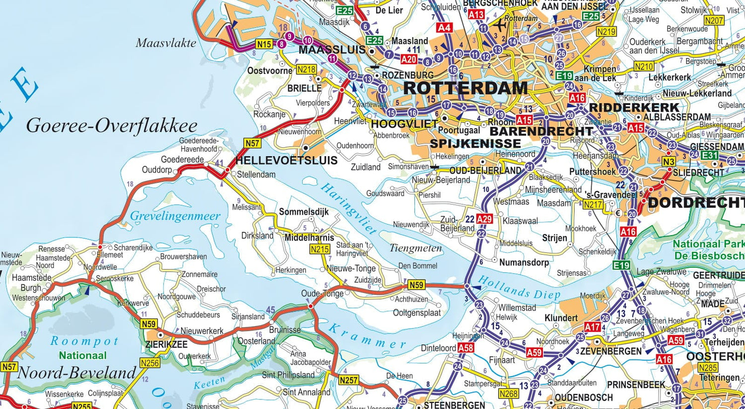Carte routière plastifiée - Benelux | Express Map carte routière Express Map