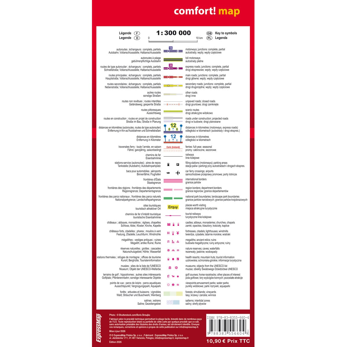 Carte routière plastifiée - Bretagne | Express Map carte routière Express Map 