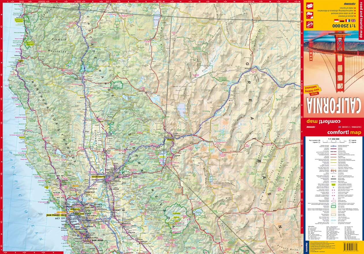 Carte routière plastifiée - Californie | Express Map carte routière Express Map