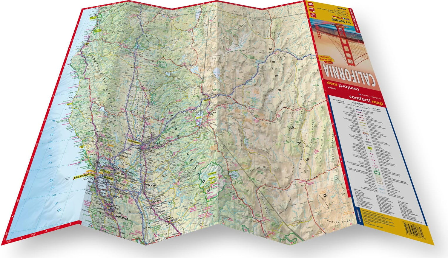Carte routière plastifiée - Californie | Express Map carte routière Express Map