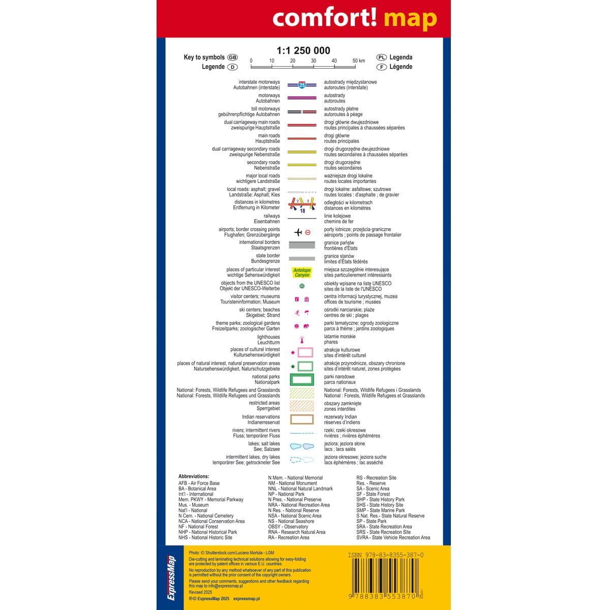 Carte routière plastifiée - Californie | Express Map carte routière Express Map