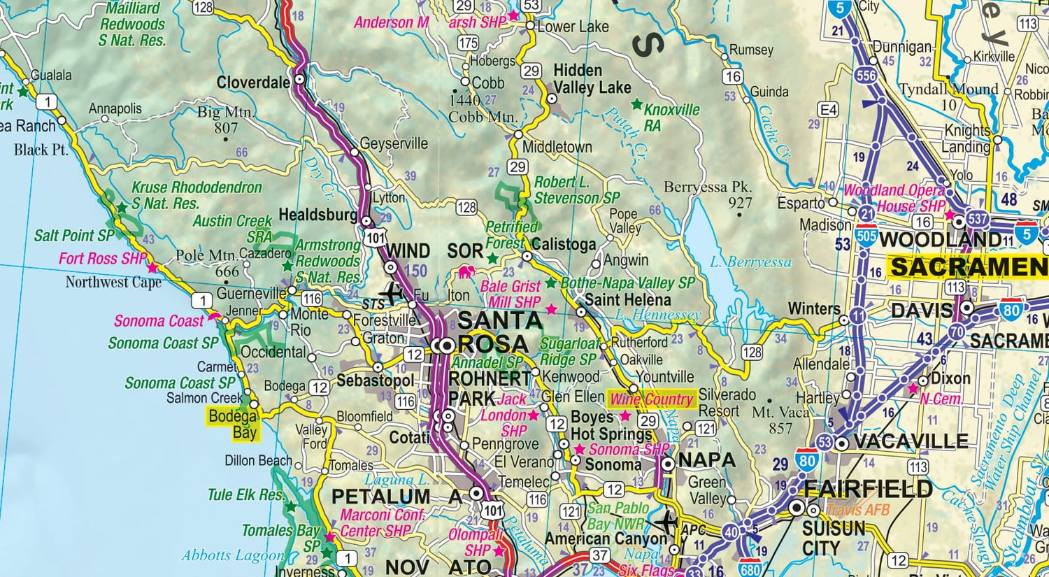 Carte routière plastifiée - Californie | Express Map carte routière Express Map